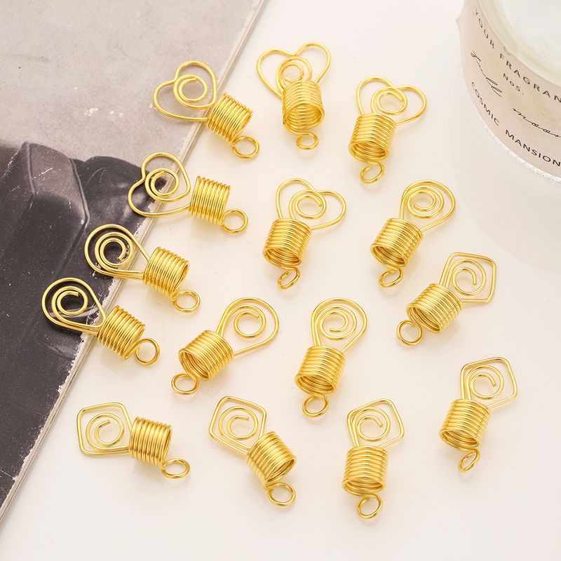 Geometrischer rotierender Dreadlock-Metallschmuck im koreanischen Stil, hohles Herz/Quadrat/Kreis-Geflecht, DIY-Haarhaken-Accessoire_voghion.com