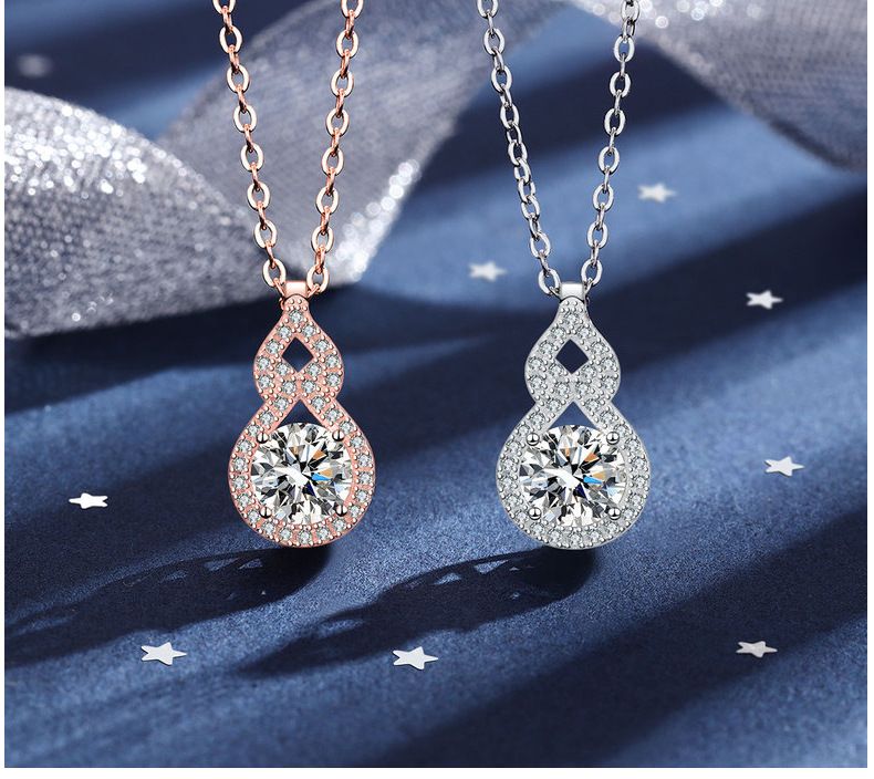 vendita calda collana in argento S925 per donna D colore diamante 1 carato moissanite ciondolo zucca moda produttore per conto dei beni_voghion.com
