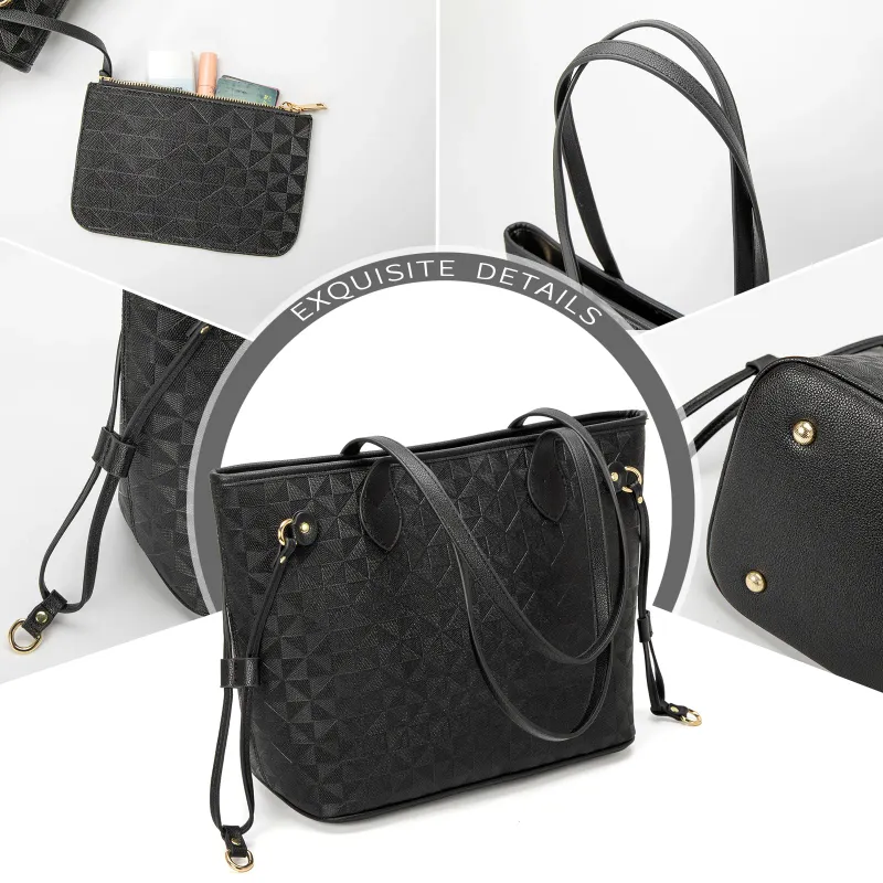 Borsa di design con spedizione gratuita, borsa tote con stampa geometrica in rilievo, custodia e tracolle regolabili_voghion.com