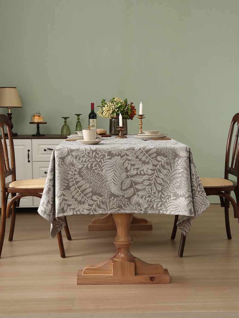Nappe rectangulaire en lin et coton à motif floral, imperméable, résistante à l'huile et à la chaleur, pour tables basses et de salle à manger._voghion.com