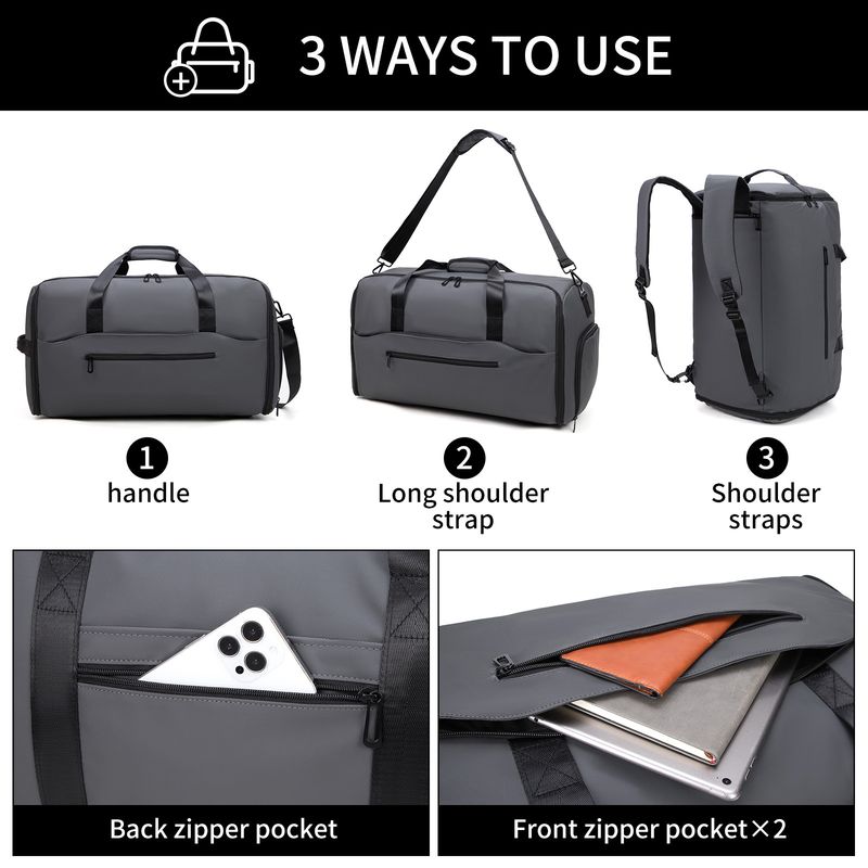 Faltbare Business-Reisetasche für Herren, Umhängetasche für Kurzstreckenreisen, wasserdichte Anzugtasche für den Außenbereich, Fitnesstasche_voghion.com