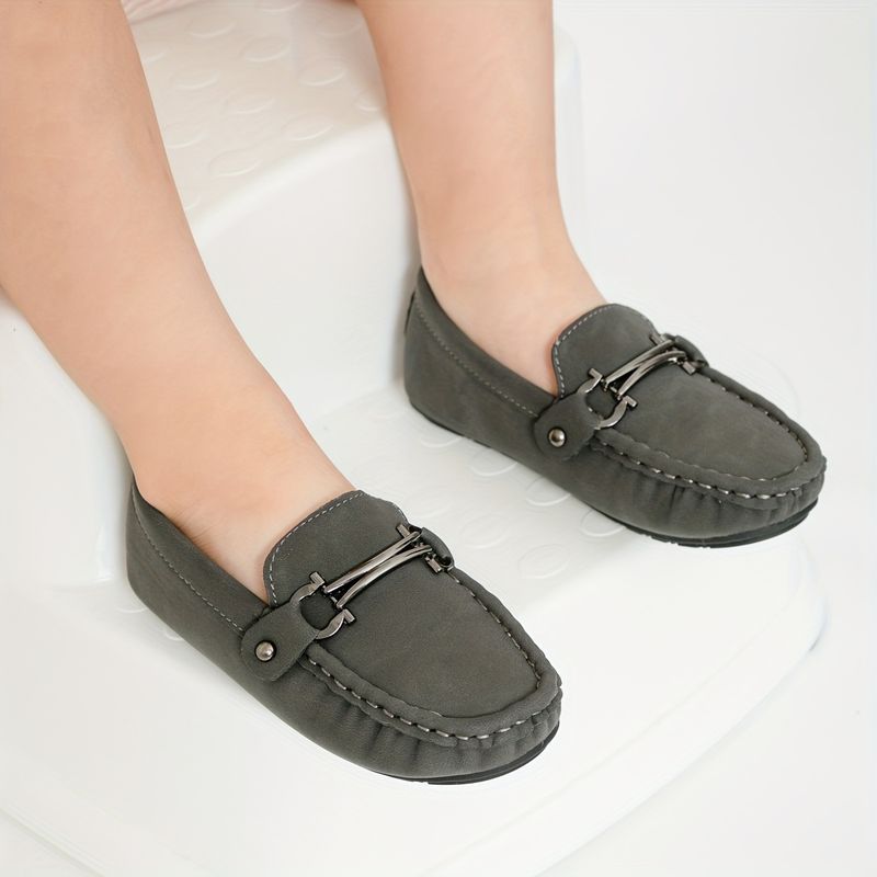 Boys' Lightweight Slip-On Loafer Shoes Comfortable Non-Slip Flats for Wedding Party - All Seasons_voghion.com