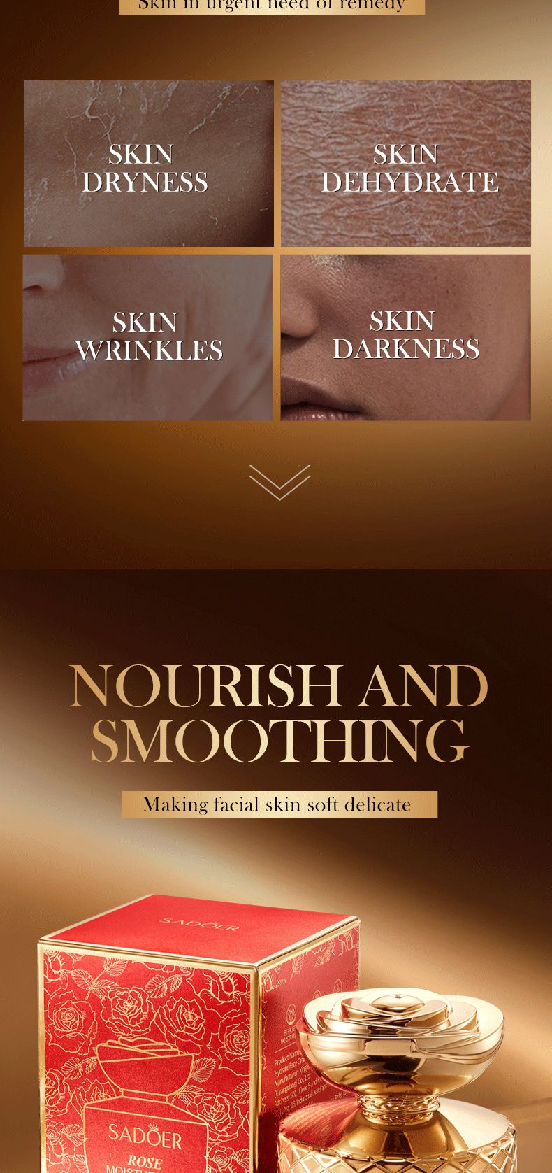 Cream SADOER Rose Moisturizing Hydrating Cream 50g Skin Rejuvenation Plant Rose_voghion.com