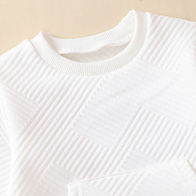 Unisex-Anzugset in Grau und Weiß für Kleinkinder (2–8 Jahre) – Zweiteiliges Outfit aus weicher Baumwolle, YT2325_voghion.com