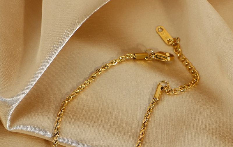 Classic Gold Rope Fried Dough Twists Chic Gift Gold-plated Stainless Steel Fashion Bracelet Jewelry Batch_voghion.com