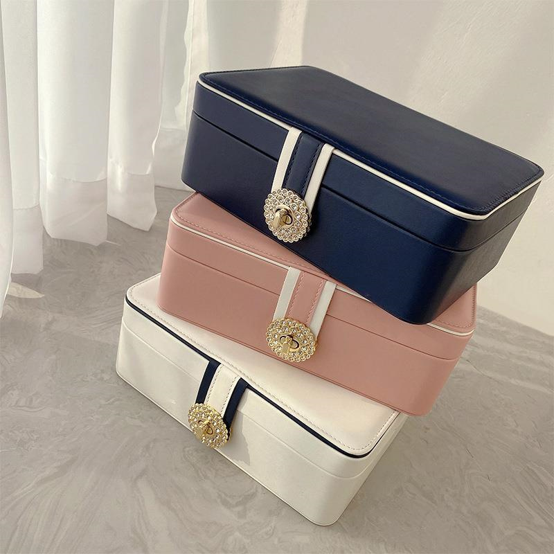Enostavna prenosna škatla za shranjevanje nakita Vrhunska odlična potovalna škatla za organizatorje nakita velike zmogljivosti Torba_voghion.com
