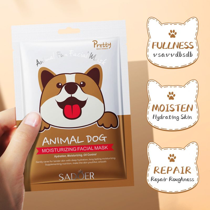 Tutto inglese SADOER Animal Dog Pattern Maschera viso idratante_voghion.com