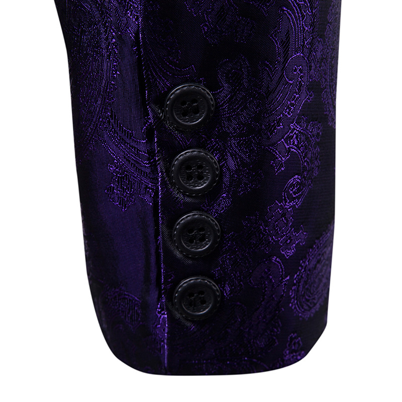 Anzug Court Style Dunkles Muster Design Mode Single Button Slim Fit Herren Blazer_voghion.com