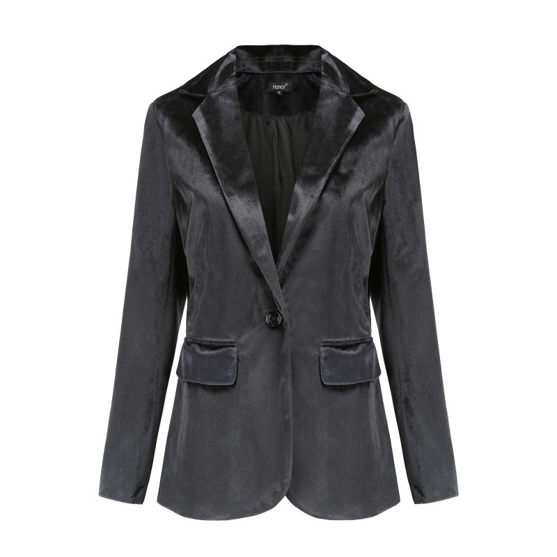 Top e cappotti da donna per l'autunno e l'inverno nuovi piccoli abiti da donna in velluto oro semplice tinta unita_voghion.com