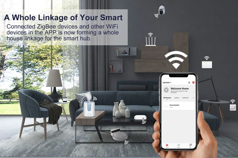 Tuya Zigbee 3.0 Smart Hub, Gateway Bridge wireless/cablato per il controllo remoto vocale tramite app, funziona con Alexa Google Home_voghion.com