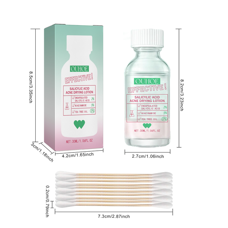 Salicylic Acid Acne Removal Serum Pimples Treatment Anti Whiteheads Oil Control Shrinking Pores Moisturizing Cleansing Skin Care Face care_voghion.com