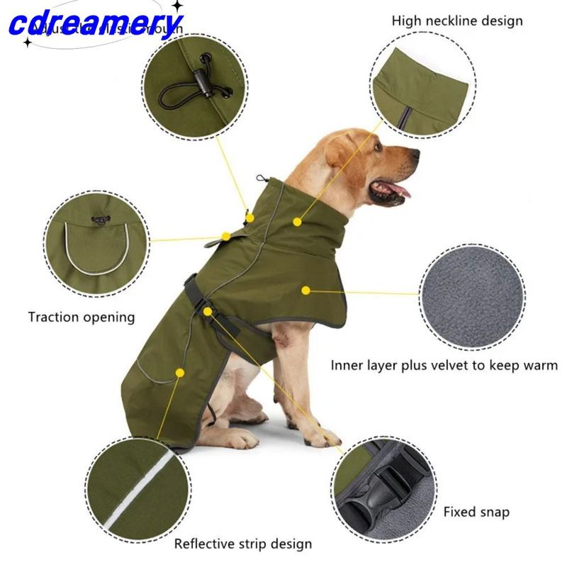Roupas grossas de inverno para cães, colete ajustável para cães, jaqueta, design de faixa refletiva, casaco para cães de estimação, suprimentos para animais de estimação_voghion.com