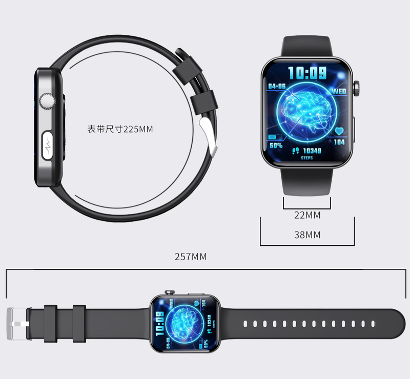 F300 Smart Watch Rate Blood Pressure Measurement ECG Record Heart Health Reminder Multi-Function_voghion.com