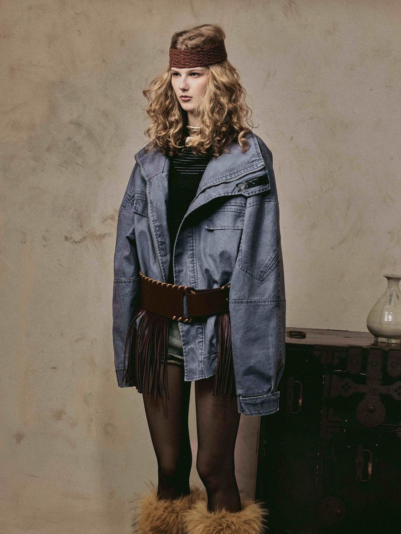 Eon Modish 25 Autunno Nuovo stile americano High Street Giacca con colletto alla coreana e linea strutturata_voghion.com