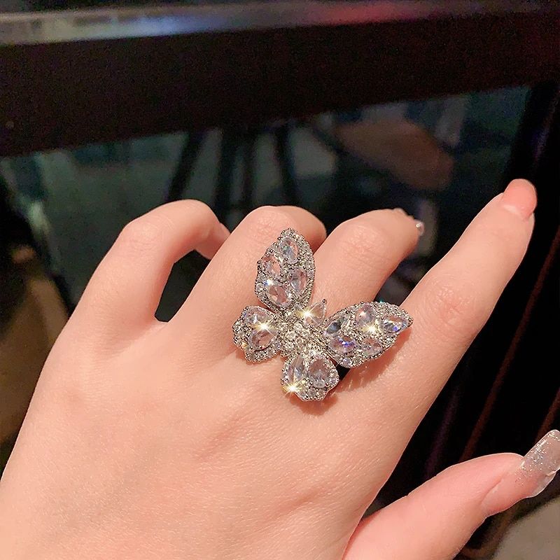 Hot sales Vlinder Opening Glanzende Volledige Zirkoon Ringen Vrouwen Mode Verloving Bruids Bruiloft Vinger Ring Vrouwelijke Sieraden_voghion.com