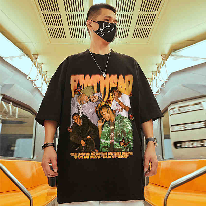 C&JOversize Moda Marka Şişman erkek Giyim Artı Boyutu Çin Şık Beyaz Gevşek Kısa Kollu T-shirt Moda Çift Yarım Kollu_voghion.com