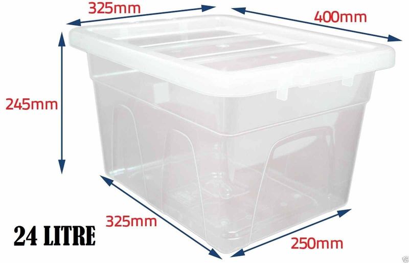Stackable Clear Plastic Storage Box Boxes With Lids Home Office Strong UK Made_voghion.com