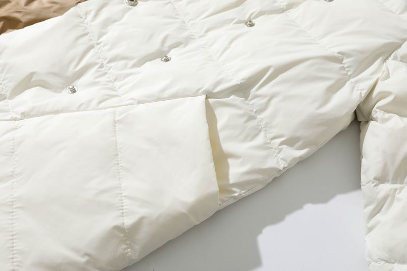 Fitaylor 2024 Zimní Dámský Rolák Bílá Kachna Prsa Teplá parka Oboustranná dlouhá bunda_voghion.com