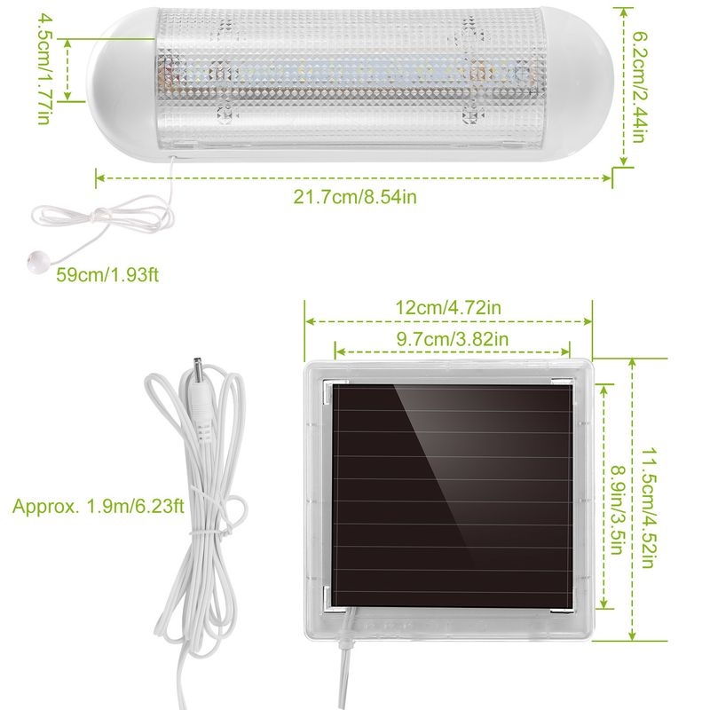 LED Solar Lights Solar Powered Security Light Kit Emergency Light Pull Switch for Home Shed Garage Tool Room_voghion.com