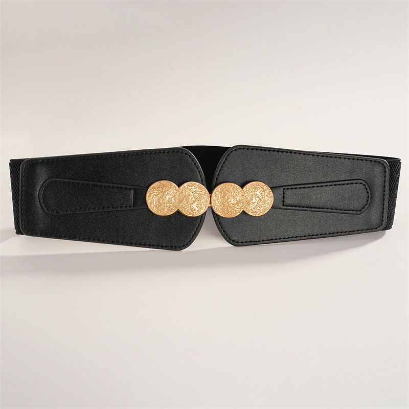 Cintura con fibbia versatile e alla moda per le donne per decorare capispalla, gonne, cappotti, cintura in vita, elastico e ampia guarnizione in vita_voghion.com