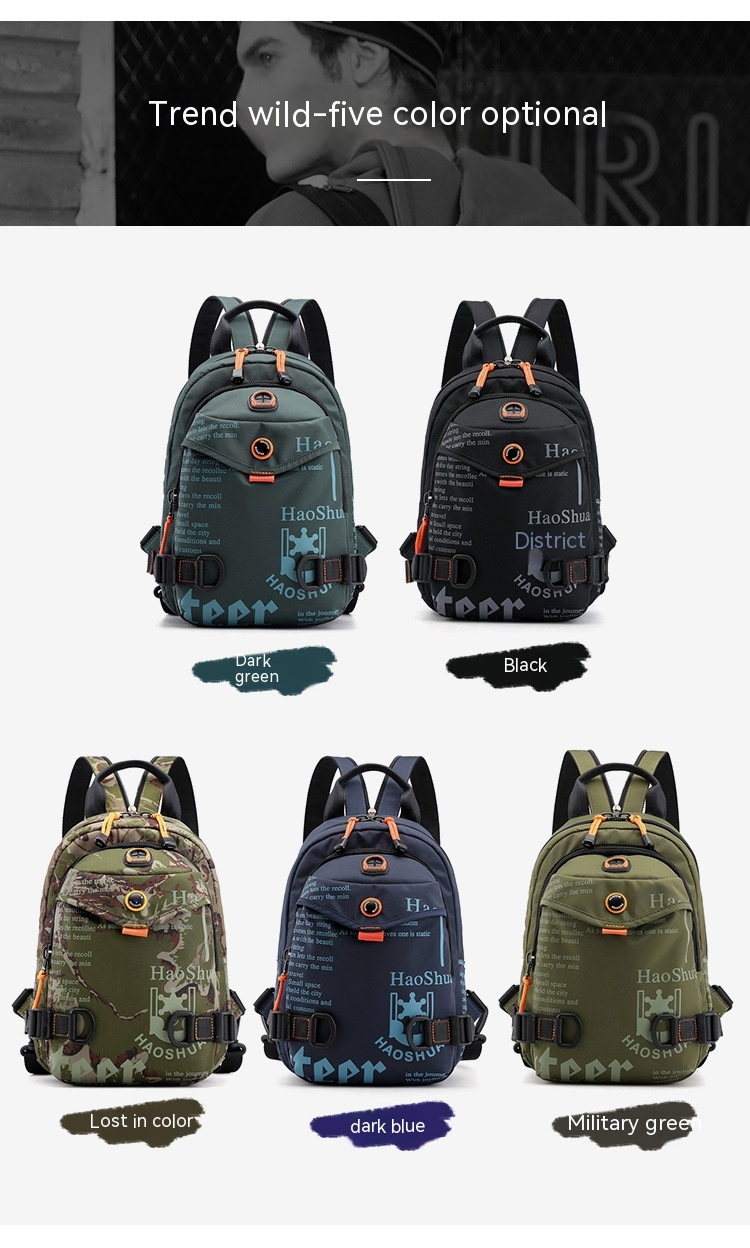 Nueva mochila informal versátil para exteriores para hombre, multifuncional, de moda, de nailon impermeable, bandolera de un solo hombro._voghion.com