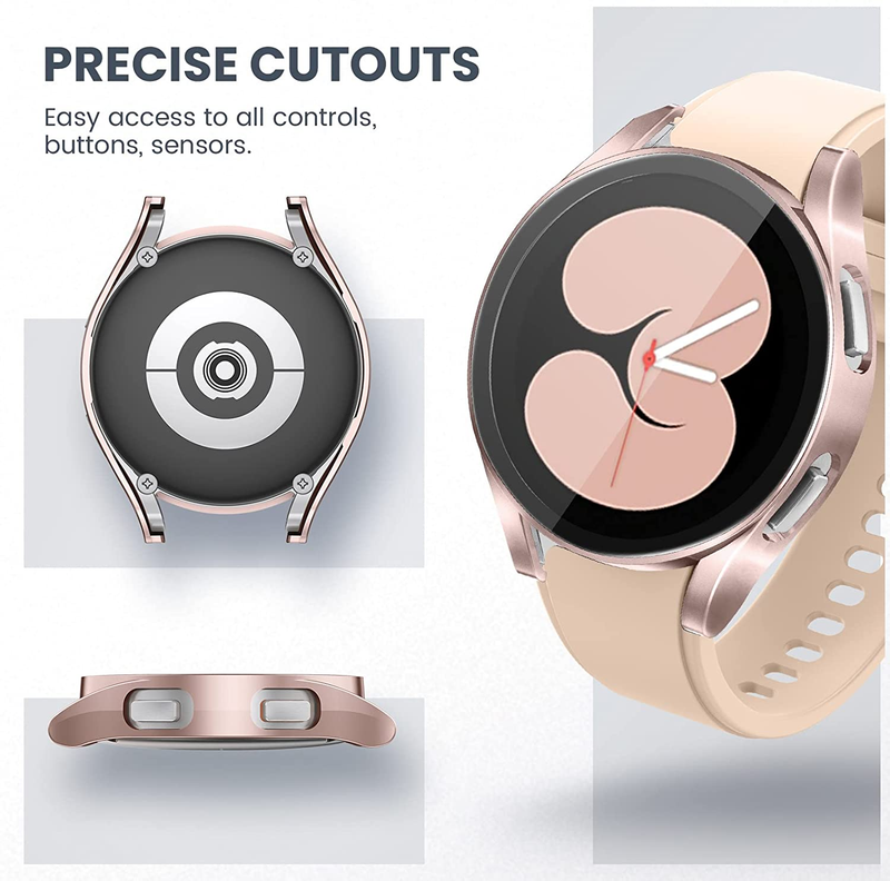 Glas + Case voor Samsung Galaxy watch 4 44mm 40mm Accessoires PC rondom Anti-val bumper cover + Screen protector Galaxy watch 5_voghion.com