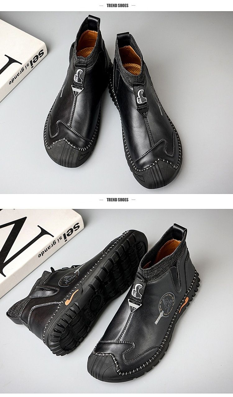 Voyage Cross-Border Plus Size 2023 Herbst/Winter Neue Herrenmode Lässige Trendige Slip-On Leder Handgefertigte Genähte Einzelschuhe_voghion.com