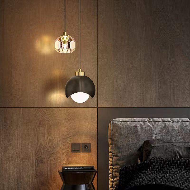 Modern Simple Crystal Pendant Light Bedroom Bedside Hanging Lamp Nordic Minimalist Long Line Living Room Home Decor_voghion.com