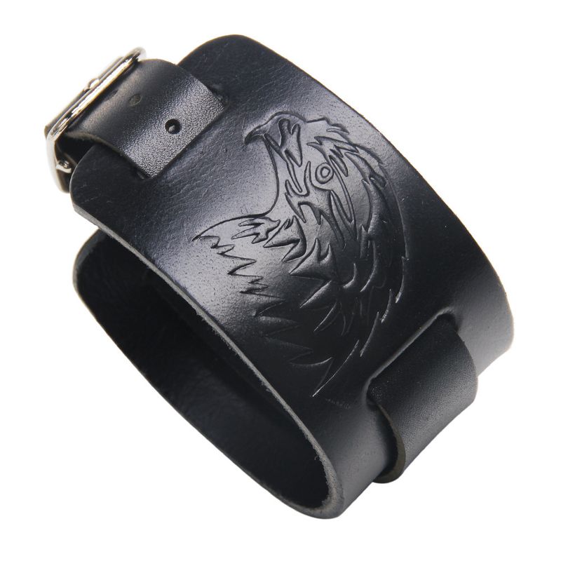 Bracelet Eagle Animal Shaped Retro Bracelet Men's Genuine Cowhide_voghion.com
