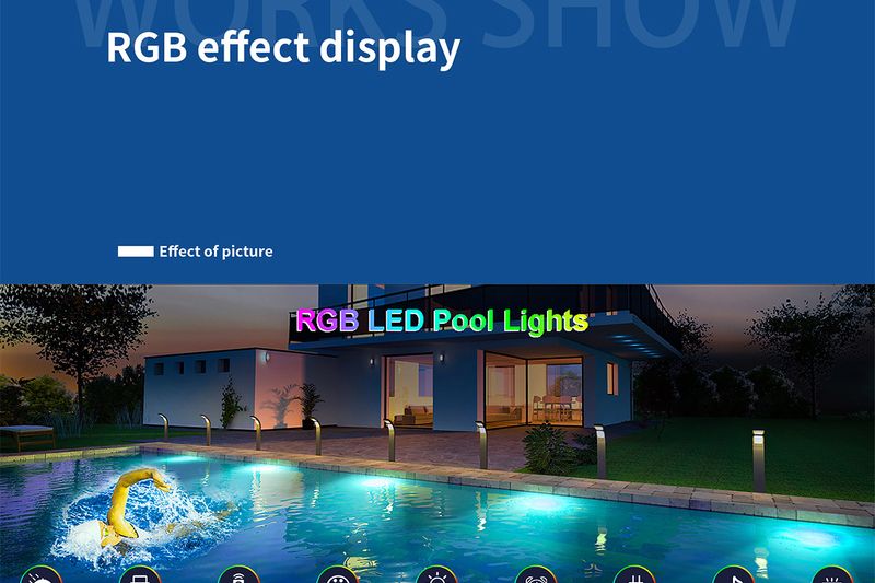 IP68 wasserdichtes RGB-LED-Poollicht – Bluetooth- und ferngesteuertes Unterwasserlicht (Farbwechsel für Schwimmbäder und Spas)_voghion.com