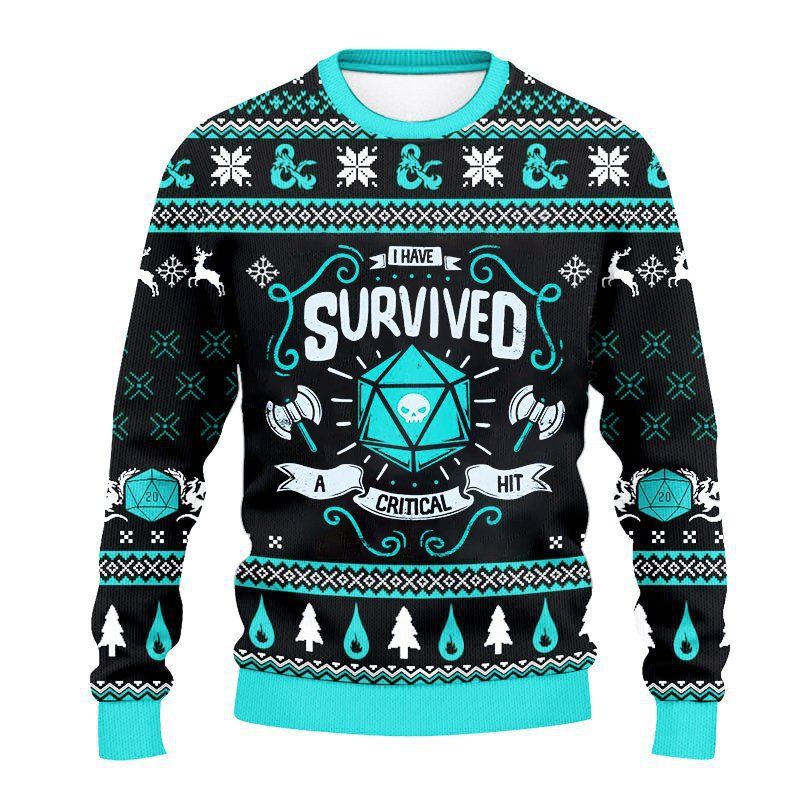 Uusi miesten pitkähihainen pyöreäkauluksinen huppari 3D-painettu digitaalinen täysvärinen joulukuvio_voghion.com