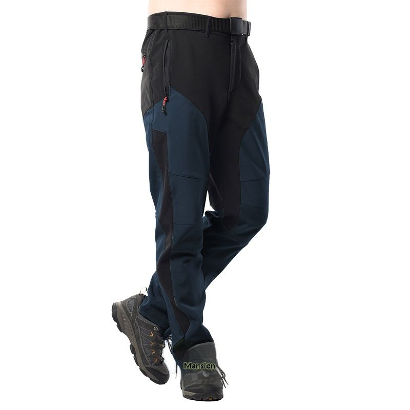 001 Winter Outdoor Soft Shell Jacket Men Fleece Lined Thickened Water-Resistant Skiing Hiking Warm Sports Long Pants Casual_voghion.com