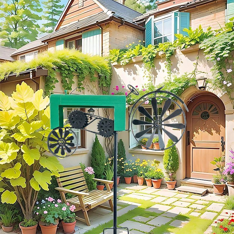 Hot Selling Green Tractor Windmill Garden Lawn Outdoor_voghion.com