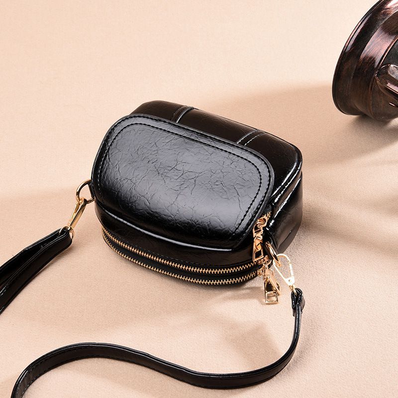 Borsa a tracolla rotonda a tre strati, piccola, nuova, alla moda e versatile, da donna, in morbida pelle._voghion.com