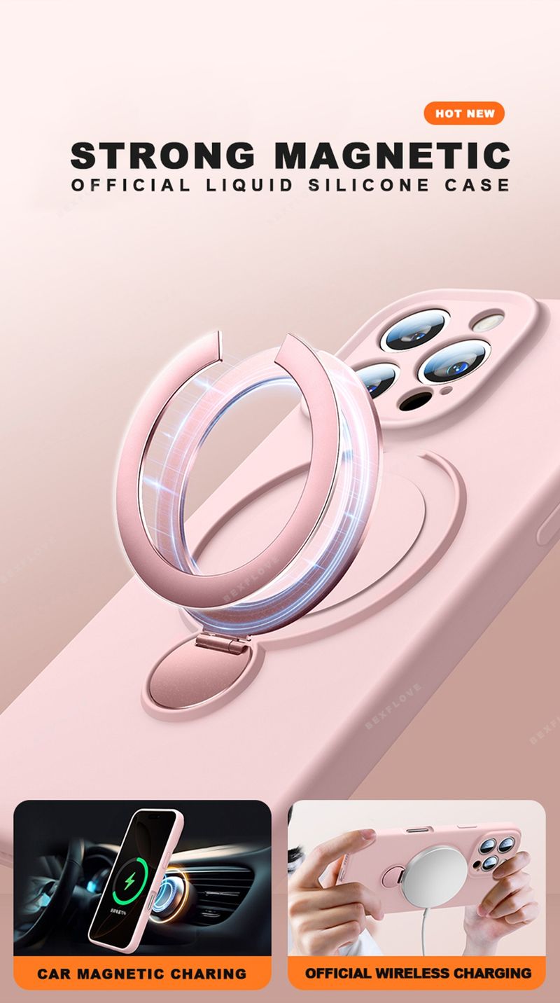 360 Liquid Silicone Magnetic Lanyard Phone Case For Iphone Plus 13 15 14 16 Pro Max Charge Strap Protector Soft_voghion.com