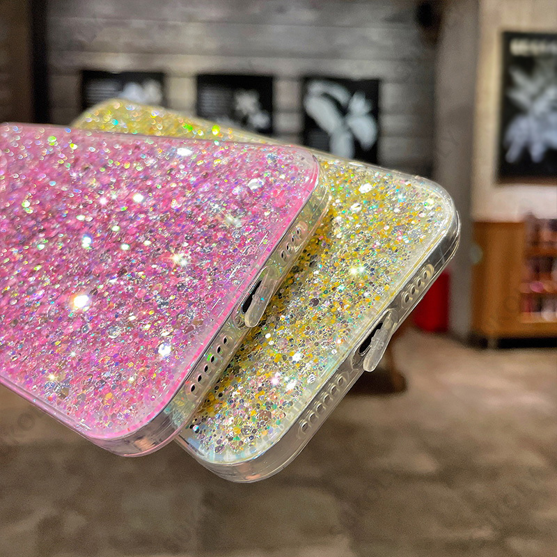 Bling Glitzer Pailletten Soft Epoxy Handyhülle für Samsung S22 Ultra S21 S20 FE A52s A52 A72 A32 5G A71 A51 A21S Note 20 Co_voghion.com
