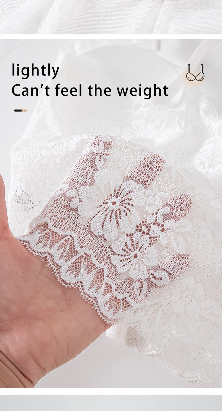 Women's Intimates Large Size Lace Bra With Beautiful Back Slings And Adjustable Breast Wrap For Women's Underwear_voghion.com