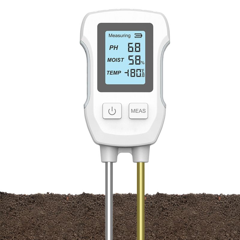 KKMOON 3in1 Boden-PH-Tester LCD-Bildschirm Bodenthermometer PH Temperatur Feuchtigkeitsmessgerät Blumenpflanze Topfpflanzen Bodentester_voghion.com