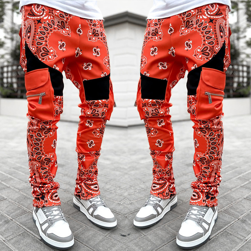 Men's clothing Casual Sports Haren pants Baggy high street hip hop overalls_voghion.com
