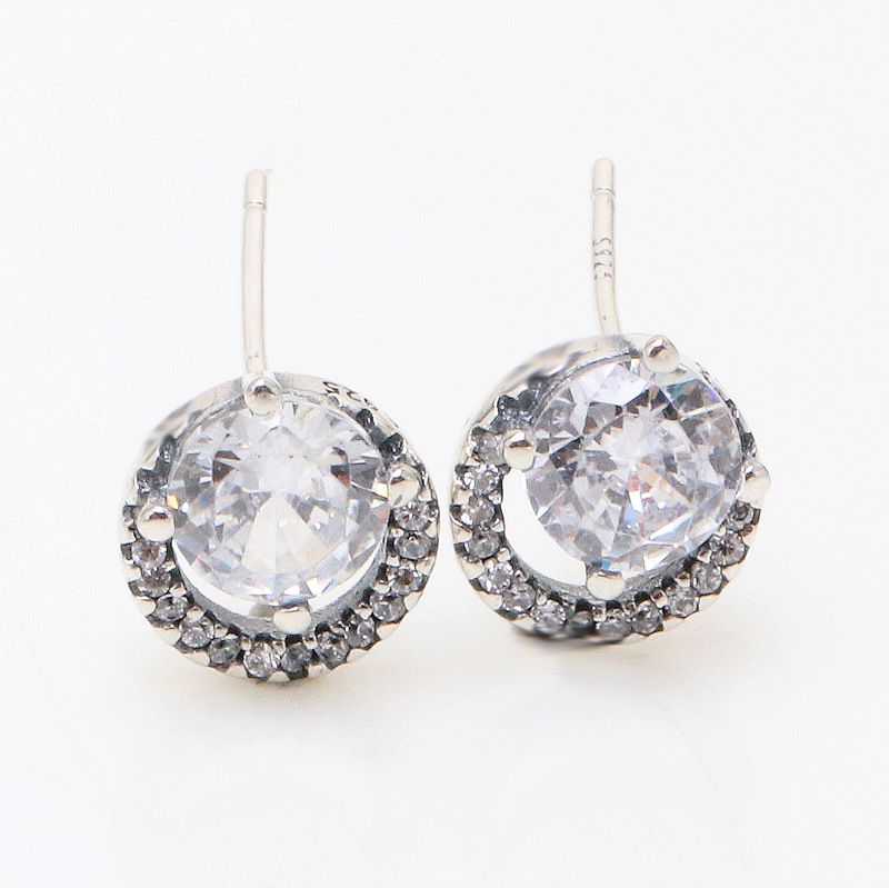 Damenschmuck, versilbert, glänzend, rund, Halo-Ohrringe, modisch, leicht, luxuriös, Diamant-Ohrringe, Geschenk zum Valentinstag für Freundinnen_voghion.com