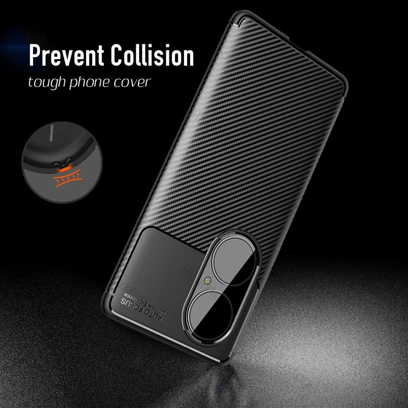 Huawei P50 Pro P40 Pro Plus P30 Lite hoesje Slank dun zacht koolstofvezel siliconen TPU-hoesje_voghion.com