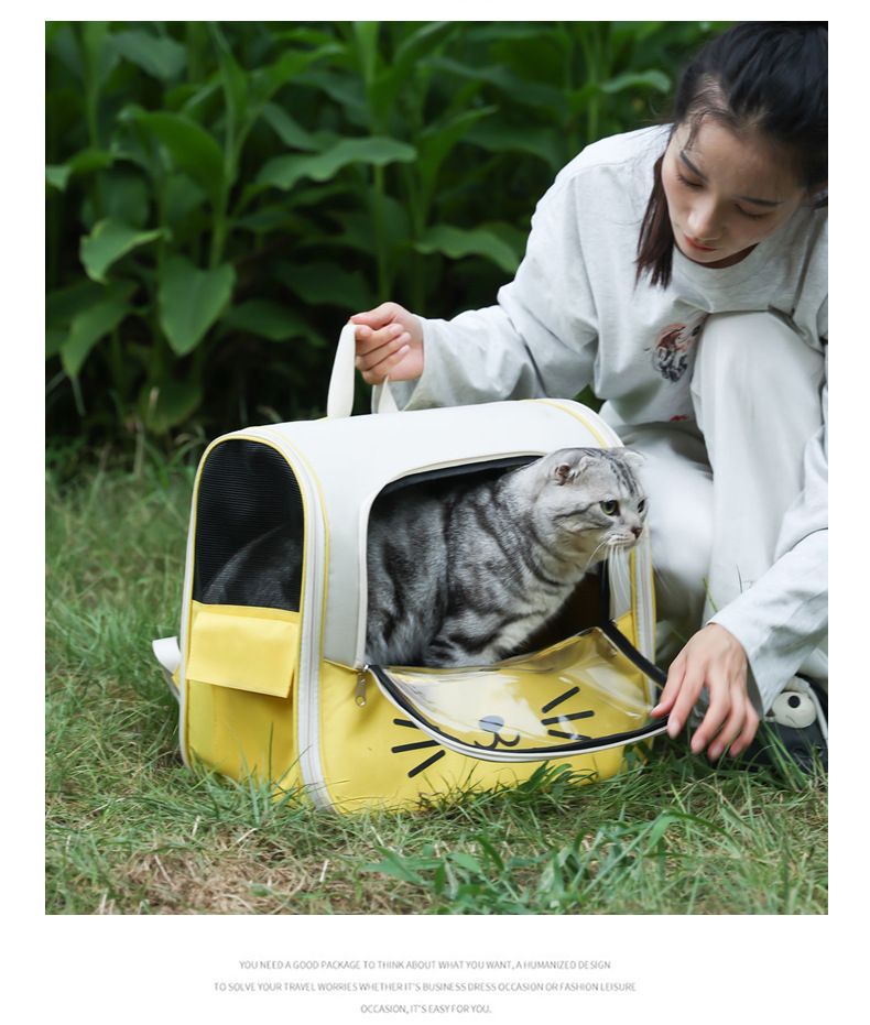 Cat Portable Backpack Cats Going Out, Cat Large Backpack, Canvas Bag, Breathable Pet Bag For Dogs_voghion.com