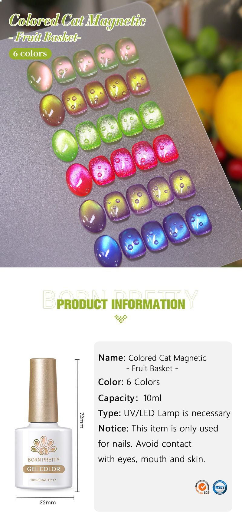 Nagelkleber Beliebte Frucht Katzenauge Nagellack Kleber Aufhellung Guave Glasperlen Aufhellung Nagelstudio Spezialset_voghion.com