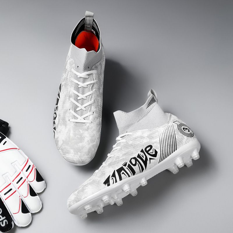 Scarpe da calcio da uomo alte, lunghe, con unghie rotte, in erba artificiale, scarpe da competizione professionali_voghion.com