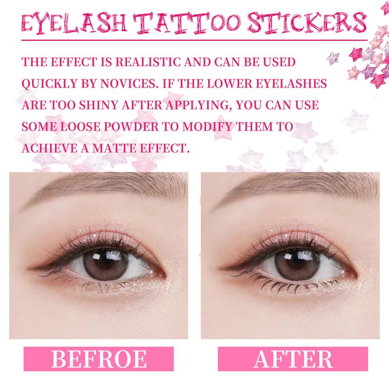 EELHOE Eyelash Tattoo Stickers for lazy people are easy to wear, soft curled, slim and long_voghion.com