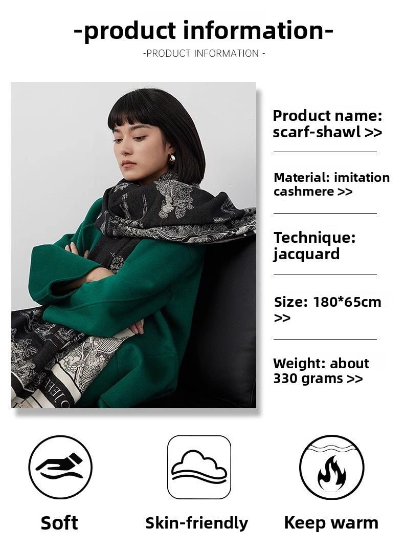 Schal Schal für Damen Herbst Winter 2025 Neu Verdickter Warmer Luxus High-End Vielseitiger Nackenwärmer_voghion.com