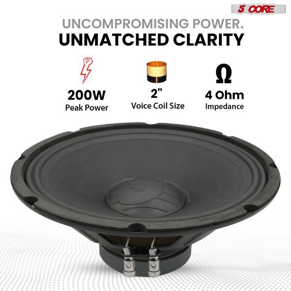 5 Core 12 Inch Speaker 200W Car Audio Loudspeaker 4 Ohm Replacement Driver W 30 Oz Y30 Magnet For Vehicle Sound System - SP 12120 4OHMS_voghion.com