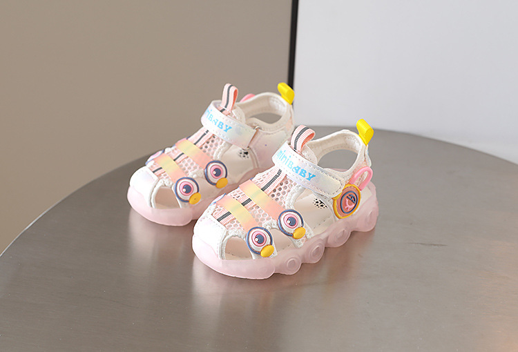 Sandali luminosi per donna 0-1-3 anni 2 ragazzi fascia anti-calcio spiaggia suola morbida scarpe da passeggio per bambini tendenza_voghion.com