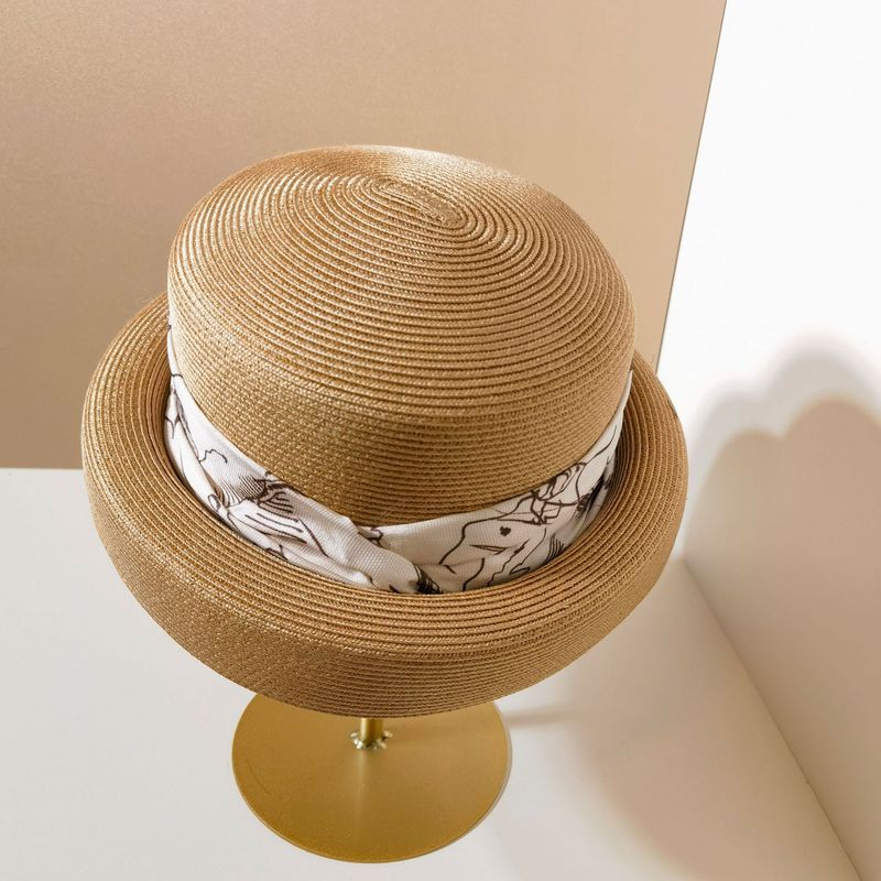 Hot Sale 2024 Sommer Stråhatte Til Kvinder Udendørs Solskærme Millinery Skygge Spandhjelm UV-beskyttelse Strand Britisk Top Basin Hat Kasket_voghion.com