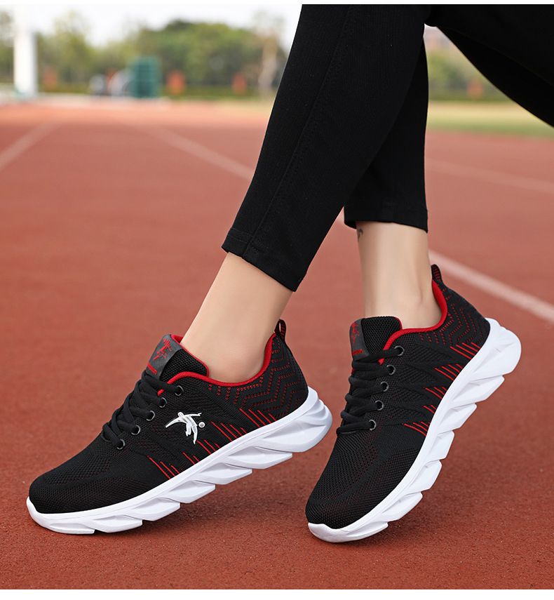 Zapatos deportivos de marca para mujer primavera 2024 nuevos zapatos para correr transpirables de malla informales ligeros, zapatos con cuerda para saltar de suela suave_voghion.com